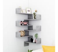 Vidaxl Étagères Murales D'angle 2 Pcs Gris Béton Bois D'ingénierie Gris