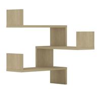 vidaXL Étagères Murales d'angle 2 pcs, Supports Suspendus, Tablettes Flottantes, Meubles de Salon Salle de Séjour, Chêne Sonoma Bois d'Ingénierie