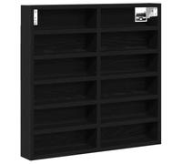 vidaXL Étagères murales en chêne Noir 60 x 8.5 x 58 cm Solution de Rangement Gain de Place avec 9 étagères pour Salon et Bureau Design Moderne élégant Construction en Bois d'ingénierie Unités murales