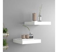 vidaXL Wandschappen zwevend 2 st 23x23,5x3,8 cm MDF wit323803 Blanc G
