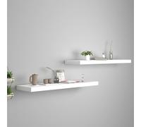 Vidaxl Étagères Murales Flottantes 2 Pcs Blanc 90x23,5x3,8 Cm Mdf Blanc