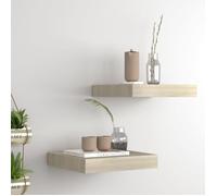 vidaXL Étagères murales flottantes 2 pcs Chêne 23x23,5x3,8 cm MDF