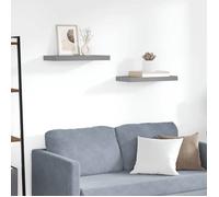 vidaXL Étagères murales flottantes 2 pièces – MDF gris 50×23×3,8 cm