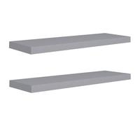 Vidaxl Etagères Murales Flottantes 2 Pcs Gris 80x23,5x3,8 Cm Mdf Multicolore