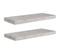 Vidaxl Etagères Murales Flottantes 2 Pcs Gris Béton 60x23,5x3,8 Cm Mdf Multicolore