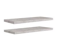 Vidaxl Etagères Murales Flottantes 2 Pcs Gris Béton 80x23,5x3,8 Cm Mdf Multicolore