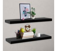 Vidaxl Étagères Murales Flottantes 2 Pcs Noir 120x20x3,8 Cm Noir