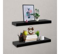 vidaXL Étagères murales flottantes 2 pcs Noir 40x20x3,8 cm
