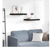 vidaXL Étagères murales flottantes 2 pcs noir 50x23,5x3,8 cm MDF 323830