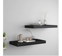 vidaXL Étagères murales flottantes 2 pcs Noir 50x23x3,8 cm MDF