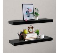 vidaXL Étagères murales flottantes 2 pcs Noir 80x20x3,8 cm 288202