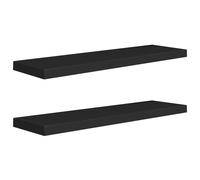 Wandschappen zwevend 2 st 90x23,5x3,8 cm MDF zwart323839