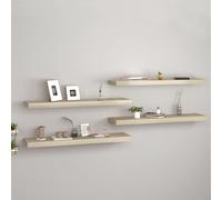 4x Etagères Murales Flottantes Couleur Chêne 90x23,5x3,8 cm MDF Salon vidaXL