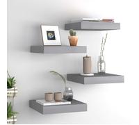vidaXL Étagères murales flottantes 4 pcs Gris 23x23,5x3,8 cm MDF