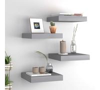 Vidaxl Étagères Murales Flottantes 4 Pcs Gris 23x23,5x3,8 Cm Mdf Gris