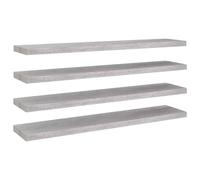 Vidaxl Etagères Murales Flottantes 4 Pcs Gris Béton 120x23,5x3,8cm Mdf Gris