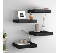 Vidaxl Etagères Murales Flottantes 4 Pcs Noir 23x23,5x3,8 Cm Mdf Noir
