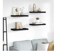 vidaXL Étagères murales flottantes 4 pcs Noir 50x23x3,8 cm MDF