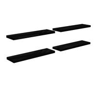 vidaXL Étagères murales flottantes 4 pcs. Noir brillant 90x23,5x3,8cm MDF