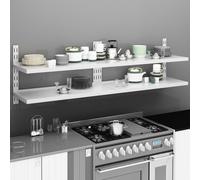 Vidaxl Étagères Murales Flottantes À 2 Niveaux 2 Pcs Inox 200x30 Cm