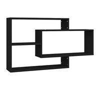 vidaXL Étagères Murales, Meuble de Rangement Suspendu, Organisateur de Maison Salon Salle de Séjour Intérieur, Noir Bois d’Ingénierie