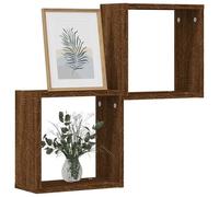 vidaXL Étagères murales sous forme cube 2 pcs chêne marron 30x15x30cm