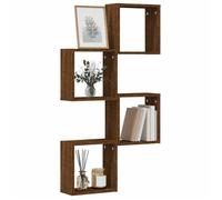 vidaXL Étagères murales sous Forme Cube 4 pcs chêne Marron 30x15x30cm, Stockage en Forme de Cube, Organisateur en Forme de Cube, étagère Flottante