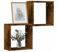 vidaXL Étagères murales en forme de cube 2 pièces chêne fumé 30x15x30 cm 815879