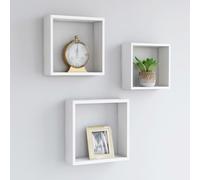 Vidaxl Étagères Murales Sous Forme De Cube 3 Pcs Blanc Mdf Blanc