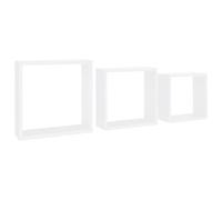 vidaXL Etagères Murales sous Forme de Cube 3 pcs Etagères Suspendues Etagères Flottantes Organisateur Unité Murale Intérieur Blanc MDF