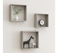 Vidaxl Étagères Murales Sous Forme De Cube 3 Pcs Gris Béton Gris