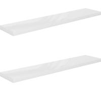 vidaXL Étagères suspendues 2 pcs. Blanc brillant 120x23,5x3,8 cm MDF