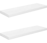 vidaXL Étagères suspendues 2 pcs. Blanc brillant 80x23,5x3,8 cm MDF