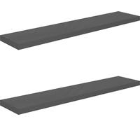 vidaXL Étagères suspendues 2 pcs. Gris brillant 120x23,5x3,8 cm MDF