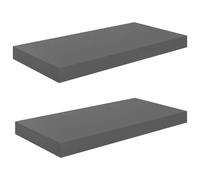 vidaXL Étagères suspendues 2 pcs. Gris brillant 50x23x3,8 cm MDF