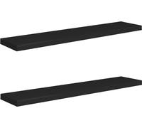 vidaXL Étagères suspendues 2 pcs. noir 120x23,5x3,8 cm MDF