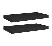 vidaXL Étagères suspendues 2 pcs. noir 50x23x3,8 cm MDF
