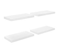 vidaXL Étagères suspendues 4 pcs. Blanc brillant 50x23x3,8 cm MDF