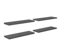 vidaXL Étagères suspendues 4 pcs. Gris brillant 120x23,5x3,8 cm MDF
