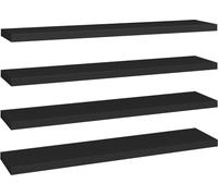 vidaXL Étagères suspendues 4 pcs. noir 120x23,5x3,8 cm MDF