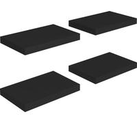 vidaXL Étagères suspendues 4 pcs. noir 40x23x3,8 cm MDF