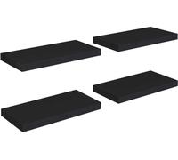 vidaXL Étagères suspendues 4 pcs. noir 50x23x3,8 cm MDF