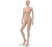 vidaXL Mannequin Femme Sexy avec Base en Verre Beige 180 cm