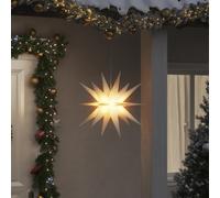 Lumière de Noël avec LED Pliable, Eclairage d'Etoile de Noël Suspendu, Décoration Lumineuse de Noël Intérieur Extérieur, Moderne, Blanc 57 cm