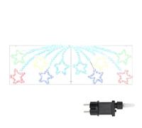 vidaXL Étoile de Noël avec 432 LED Multicolore 180 x 57 cm PVC, Salon, déco de Noël moderne, lumières durables, éclairage festif, ornements multicolores, illumination des fêtes