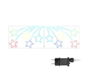 vidaXL Étoile de Noël avec 432 LED Multicolore 182 x 58 cm PVC, Salon, déco moderne festive, éclairage joyeux, lumière de Noël étoile, ornement extérieur, lueur multicolore