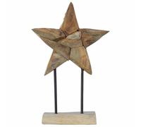 vidaXL Étoile de Noël Marron 30 x 5 x 45 cm Bois de Teck Massif, Salon, Ornement Artisanal Moderne, Décor Charmant, Affichage Saison, Figurine de Noël, Accessoire Festif