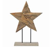 vidaXL Étoile de Noël Marron 45 x 5 x 60 cm Bois de Teck Massif, Salon, Ornement Artisanal Moderne, Décor Charmant, Affichage Saison, Figurine de Noël, Accessoire Festif