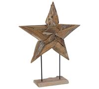 vidaXL Étoile de Noël Marron 60 x 5 x 75 cm Bois de Teck Massif, Salon, Ornement Artisanal Moderne, Décor Charmant, Affichage Saison, Figurine de Noël, Accessoire Festif