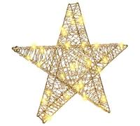 vidaXL Étoile en 3D avec 50 LED Blanc Chaud 55 x 52.5 x 9 cm Pet, Salon, déco de Noël étoile Moderne, Ornement LED, lumière Blanche Chaude, Illumination Festive, Design Simple